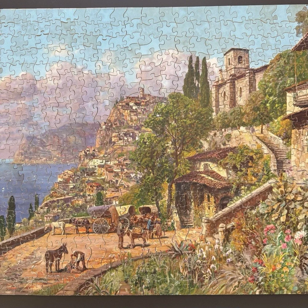VINTAGE Wood Jigsaw Puzzle J.K. Straus - Blue Shores  over 500 Pieces Complete